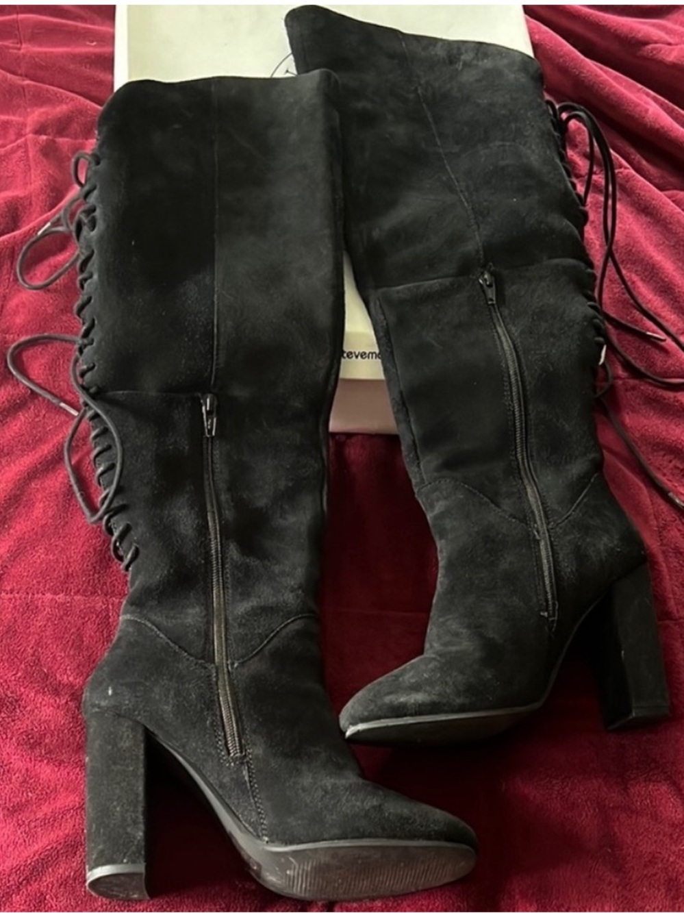 Steve Madden • Women’s 7 • Revolvee • Black Suede • Knee-High Boots